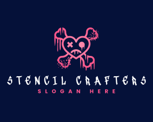 Skeleton Heart Graffiti logo