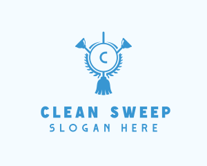 Plunger Mop Housekeeping logo design