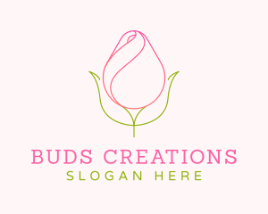 Rose Bud Minimalist logo design