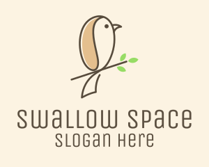 Cute Perched Sparrow logo
