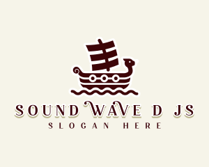 Medieval Viking Ship logo design