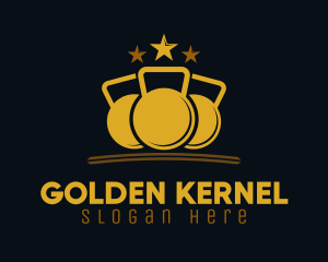 Golden Kettlebell Fitness Gym logo design