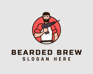 Beard Handyman Drill logo design