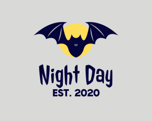 Night Moon Bat  logo design