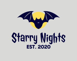 Night Moon Bat  logo design