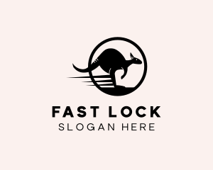 Fast Wild Kangaroo logo design