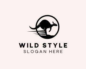 Fast Wild Kangaroo logo design