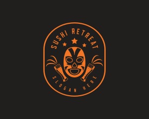 Luchador Mask Beer logo design