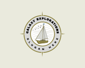 Naval Compass Sailboat logo design