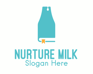 Milk Bottle Bookmark logo design