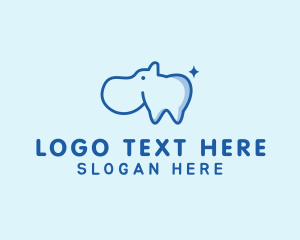 Dental Hippo Tooth logo