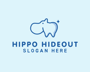 Dental Hippo Tooth logo design