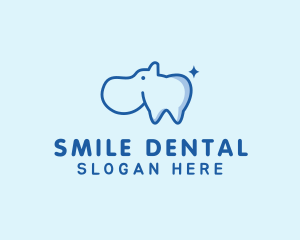 Dental Hippo Tooth logo design