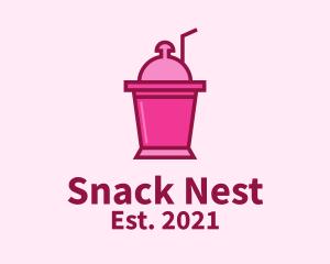 Pink Cooler Drink  logo design