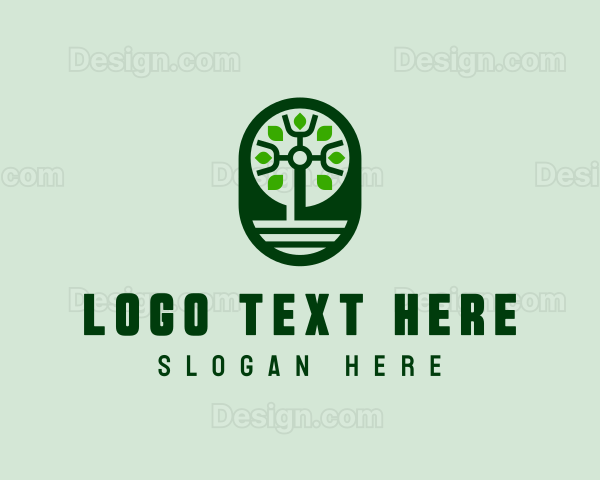 Tree Plant Gardening Logo