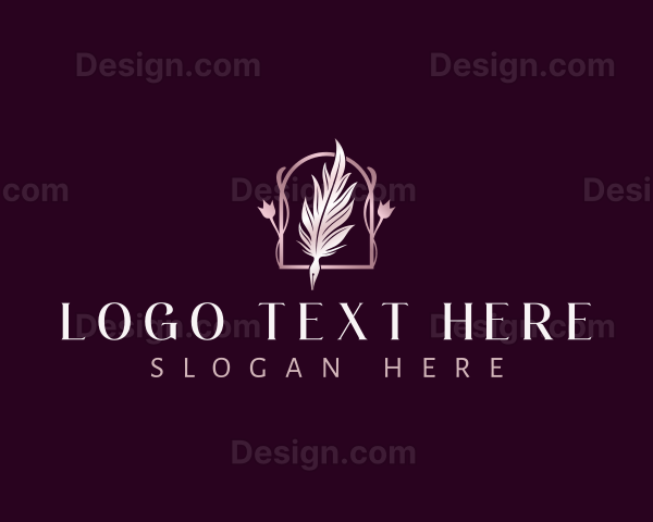 Floral Feather Quill Logo