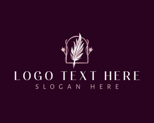 Composition - Floral Feather Quill logo design