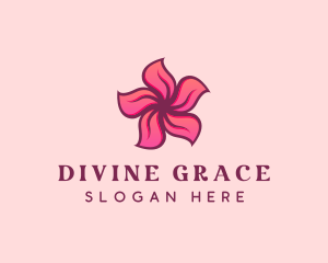 Pink Hawaiian Flower logo design