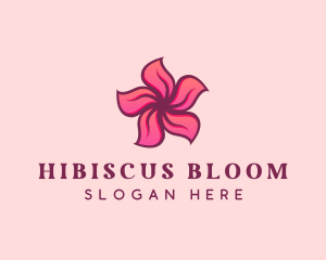 Pink Hawaiian Flower logo design