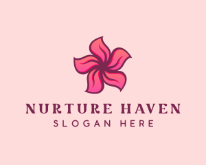 Pink Hawaiian Flower logo design