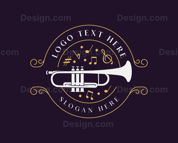 Musical Trumpet Instrument Logo