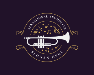 Musical Trumpet Instrument logo design