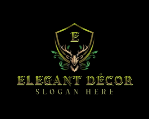 Elegant Floral Deer logo design