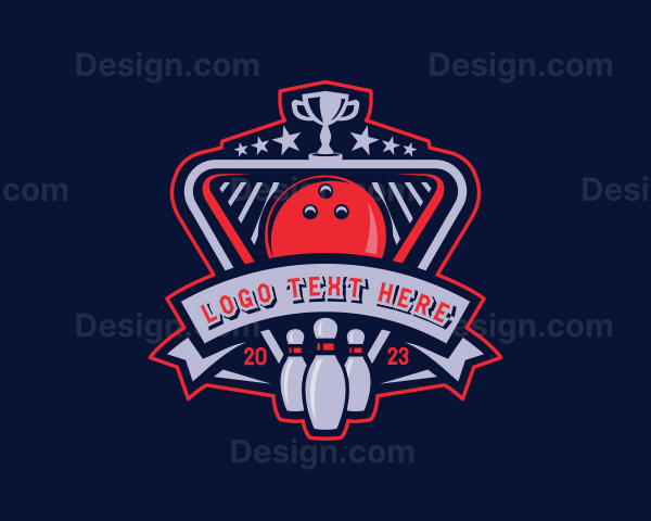 Bowling Pin Trophy Logo
