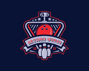 Bowling Sports Trophy logo design