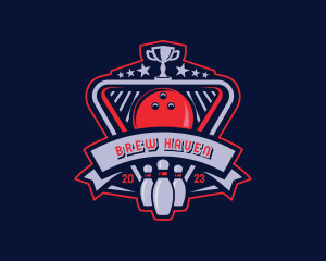 Bowling Sports Trophy logo design