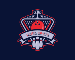 Bowling Pin Trophy Cup logo design