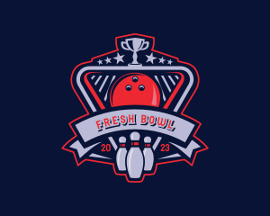 Bowling Pin Trophy logo design