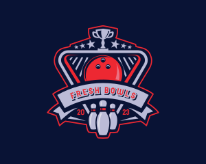 Bowling Pin Trophy logo design