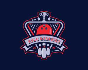 Bowling Sports Trophy logo design