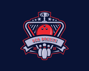 Bowling Sports Trophy logo design