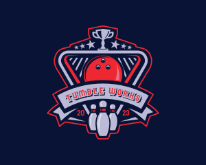 Bowling Sports Trophy logo design