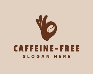 Coffee Bean Ok Hand logo design