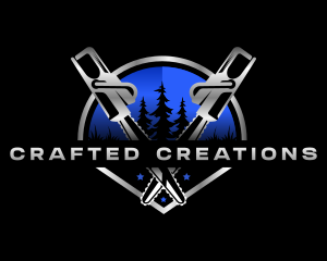 Chainsaw Industrial Woodwork logo design