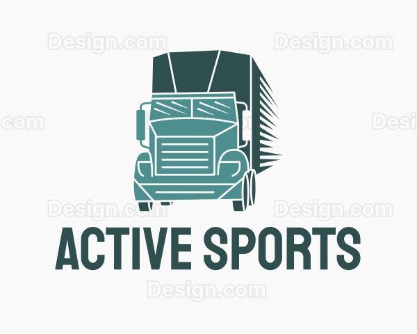 Trailer Truck Courier Logo