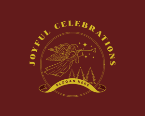 Festive Christmas Angel logo