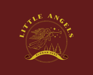 Festive Christmas Angel logo design