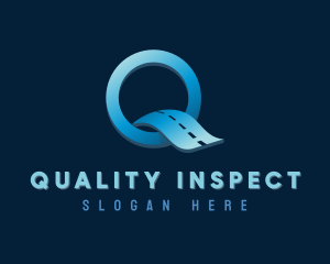 Road Construction Letter Q logo design