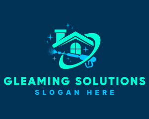 Housekeeping Pressure Washer Home logo design