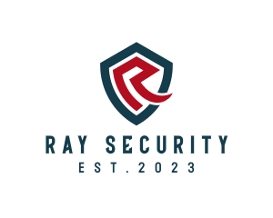 Shield Security Agency Letter R logo design