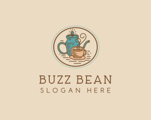 Coffee Cup Kettle Cafe logo design