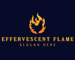 Chicken Flame Grill logo design