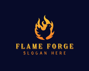 Chicken Flame Grill logo design