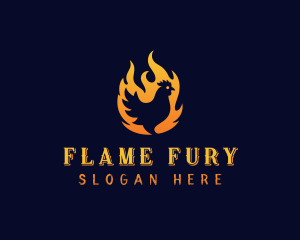 Chicken Flame Grill logo design