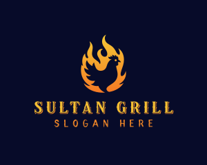 Chicken Flame Grill logo design