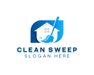 House Cleaning Broom logo design